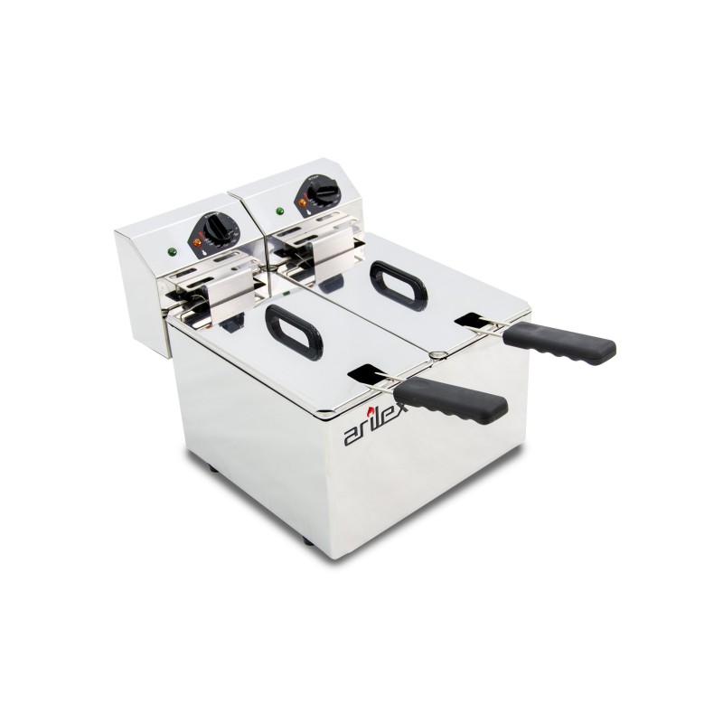 Freidora eléctrica EVOLUTION sin grifo capacidad 5 + 5 litros con potencia 3 + 3 kw monofásica EVO55